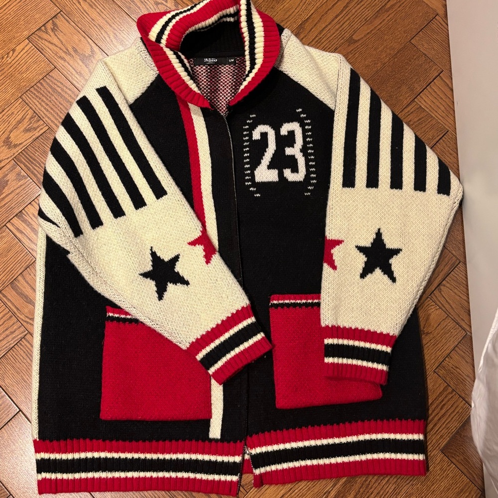 Jaded London Black and Red Knit Jacket